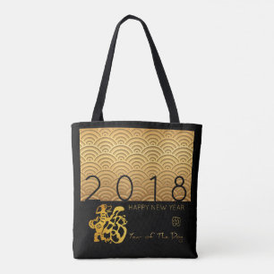 Japanisches Muster Gold Hund Jahr 2018 B Tote Tasc Tasche