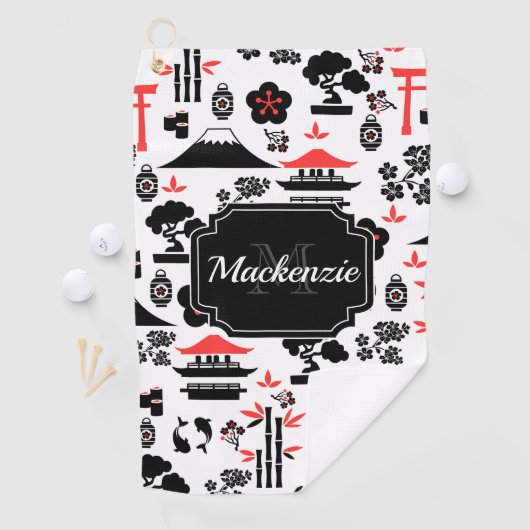 Japanisches Muster Golfhandtuch (Insitu)