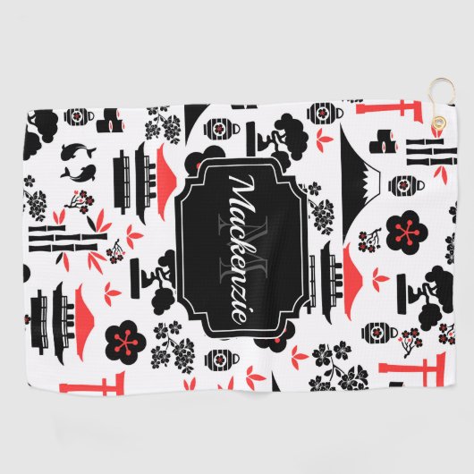 Japanisches Muster Golfhandtuch (Horizontal)