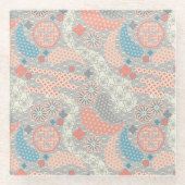 Japanisches Muster. Illustration. Glasuntersetzer (Vorderseite)