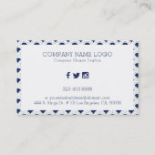 Japanisches Muster in Blau und Weiß Visitenkarte (Rückseite)