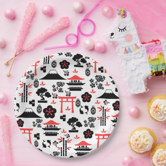 Japanisches Muster Pappteller (Party)