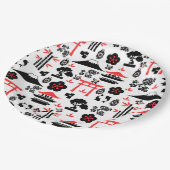 Japanisches Muster Pappteller (Schrägansicht)