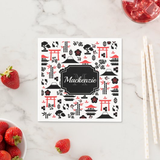 Japanisches Muster Serviette (Beispiel)