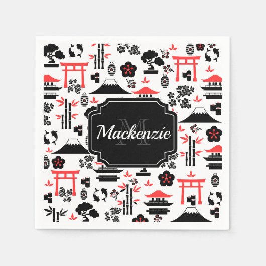 Japanisches Muster Serviette (Vorderseite)