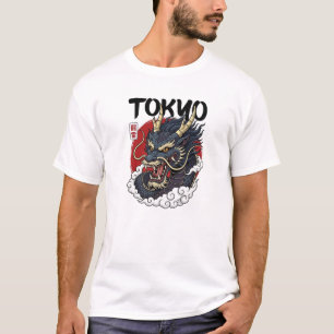 Japanisches mythisches Drachenkunst-Design T-Shirt