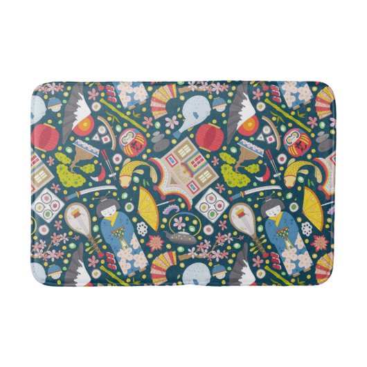 Japanisches Nahtloses Muster Badematte (Vorderseite)