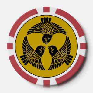 Japanisches Noble-Drei-Sparrow-Wappen Pokerchips
