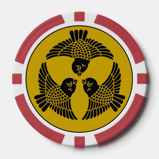 Japanisches Noble-Drei-Sparrow-Wappen Pokerchips (Vorderseite)
