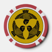 Japanisches Noble-Drei-Sparrow-Wappen Pokerchips (Rückseite)