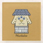 Japanisches Nurikabe Wall Monster: Cartoon Yokai Glasuntersetzer (Vorderseite)
