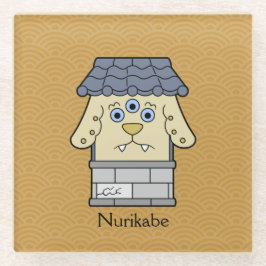 Japanisches Nurikabe Wall Monster: Cartoon Yokai Glasuntersetzer