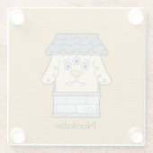 Japanisches Nurikabe Wall Monster: Cartoon Yokai Glasuntersetzer (Rückseite)