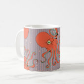 Japanisches Oktopus-Muster Kaffeetasse (Vorderseite Links)