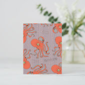 Japanisches Oktopus-Muster Postkarte (Stehend Vorderseite)