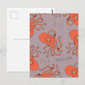 Japanisches Oktopus-Muster Postkarte (Vorne/Hinten)