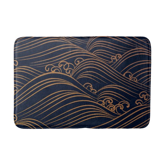 Japanisches Ozean-Wellen-abstraktes Badematte (Vorderseite)
