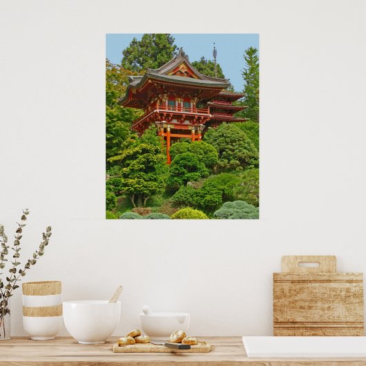 Japanisches Pagode-Foto Poster (Küche)