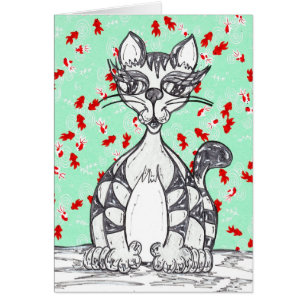 Japanisches Papier-Katze 1Card