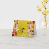 Japanisches Papier streckt Anmerkungskarte Karte (Gelbe Blume)