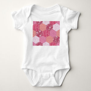 Japanisches Patchwork-Muster-Design Baby Strampler
