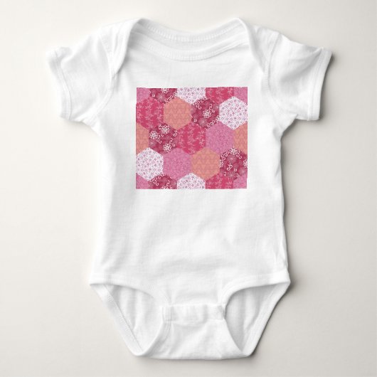 Japanisches Patchwork-Muster-Design Baby Strampler (Vorderseite)
