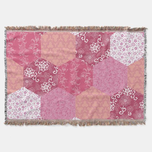 Japanisches Patchwork-Muster-Design Decke (Vorderseite)