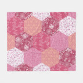 Japanisches Patchwork-Muster-Design Fleecedecke (Vorderseite (Horizontal))