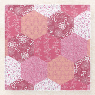 Japanisches Patchwork-Muster-Design Glasuntersetzer