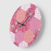 Japanisches Patchwork-Muster-Design Große Wanduhr (Winkel)