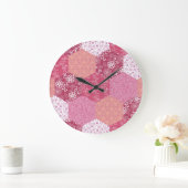Japanisches Patchwork-Muster-Design Große Wanduhr (Zuhause)