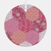 Japanisches Patchwork-Muster-Design Ornament Aus Glas (Rückseite)