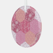 Japanisches Patchwork-Muster-Design Ornament Aus Glas (Vorderseite links)