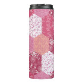 Japanisches Patchwork-Musterdesign Thermosbecher (Rückseite)