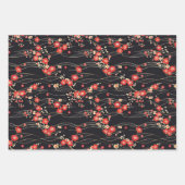 Japanisches Pflaumenblossom-Wellenmuster Geschenkpapier Set (Vorderseite 2)