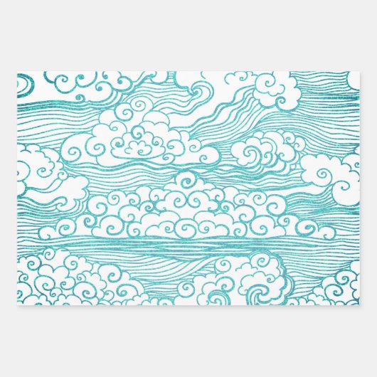 JAPANISCHES PRINT-Wrapping Paper Sheet-Set Geschenkpapier Set (Vorderseite 3)