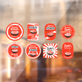 Japanisches Ramen Noodles serviert Hier Restaurant Fensteraufkleber