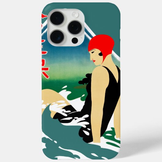 Japanisches Reiseplakat 1930er Art Deco Girl Case-Mate iPhone Hülle (Rückseite)