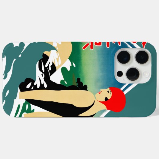 Japanisches Reiseplakat 1930er Art Deco Girl Case-Mate iPhone Hülle (Rückseite (Horizontal))