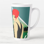 Japanisches Reiseplakat 1930er Art Deco Girl Milchtasse (Rechts)