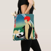 Japanisches Reiseplakat 1930er Art Deco Girl Tasche (Von Nahem)
