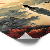 japanisches Reiseplakat im Vintagen Stil Poster (Ecke)