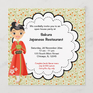 Japanisches Restaurant Grand Opening Einladung