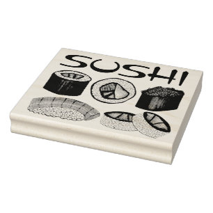 Japanisches Restaurant Sushi Roll Nigiri Tuna Fein Gummistempel