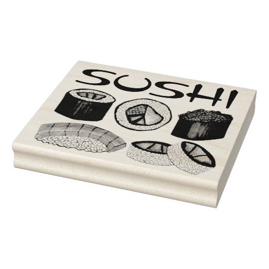 Japanisches Restaurant Sushi Roll Nigiri Tuna Fein Gummistempel (Stempel)