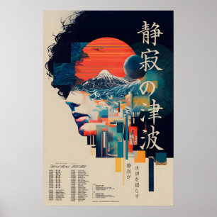 Japanisches Retro-Futuristisches Poster - Stiller