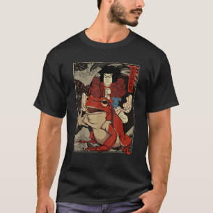 Japanisches Retro-Kunstwerk Samurai reitet auf ein T-Shirt
