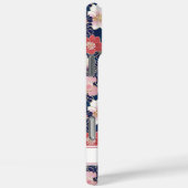 Japanisches rosa Blumenmuster mit Monogramm Case-Mate iPhone Hülle (Rückseite / Rechts)