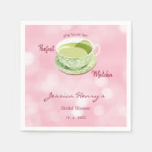 Japanisches Rosa-Matcha-Brautparty Serviette (Vorderseite)