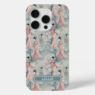 Japanisches Sakura-Geisha-Muster mit Monogramm Case-Mate iPhone Hülle